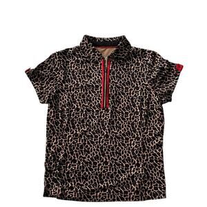 Tail Golf Animal Print Zip Polo Shirt Size L